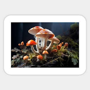 Mushroom Forest Nature Serene Tranquil Sticker